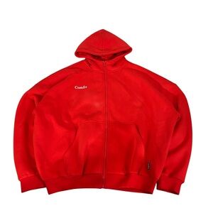 Comfrt Bright Red Full-Zip Hoodie & Sweatpants Set